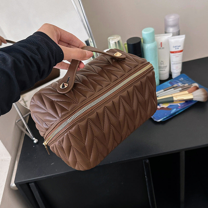 Portable High-grade Elastic Soft Surface Pillow Bag Travel Cosmetics Storage Tiny Trek