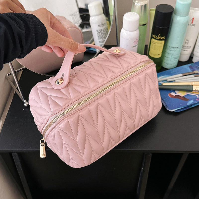 Portable High-grade Elastic Soft Surface Pillow Bag Travel Cosmetics Storage Tiny Trek