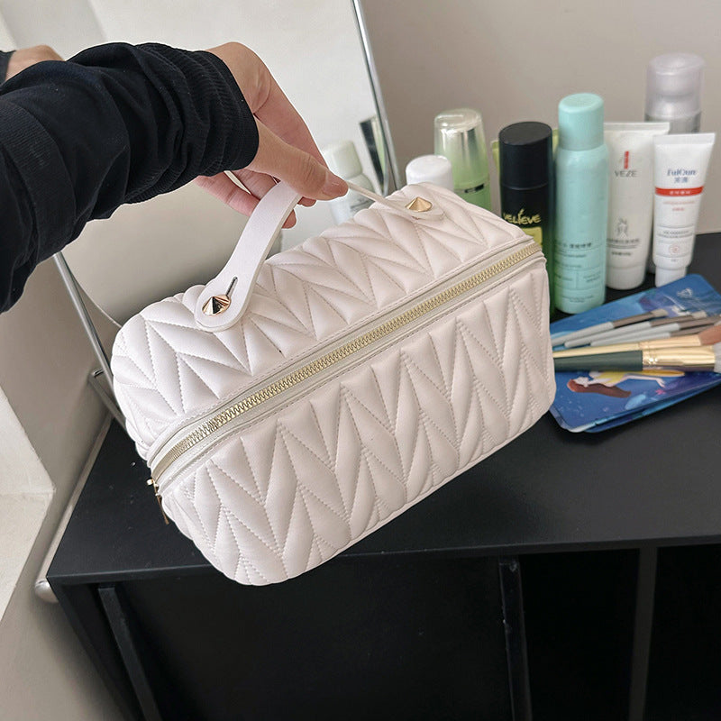 Portable High-grade Elastic Soft Surface Pillow Bag Travel Cosmetics Storage Tiny Trek