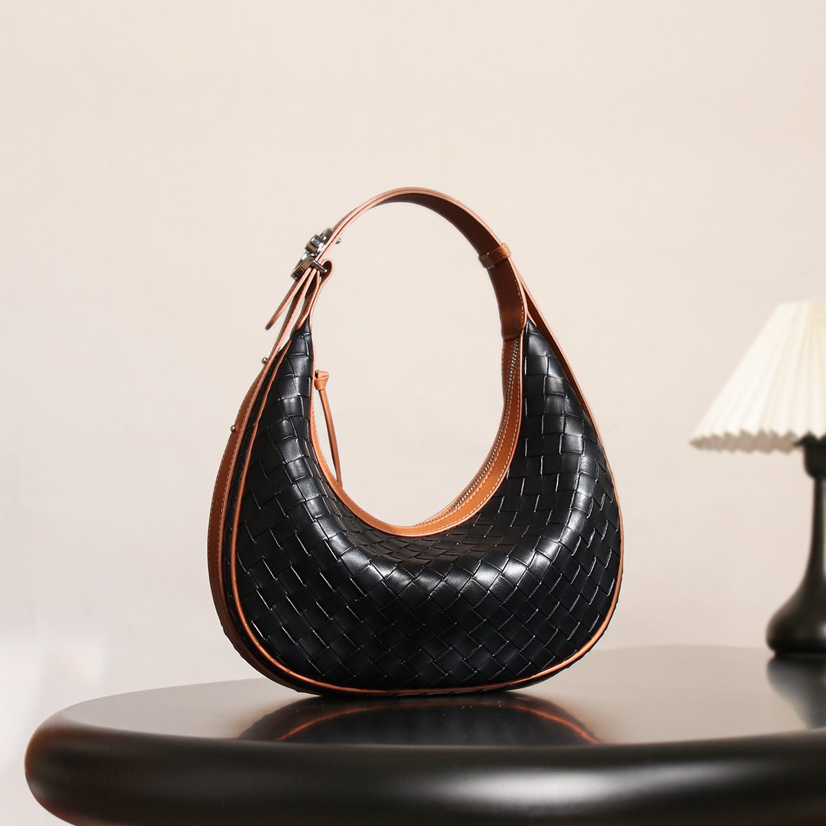 Design Niche Genuine Leather Bag Women's Woven Tiny Trek