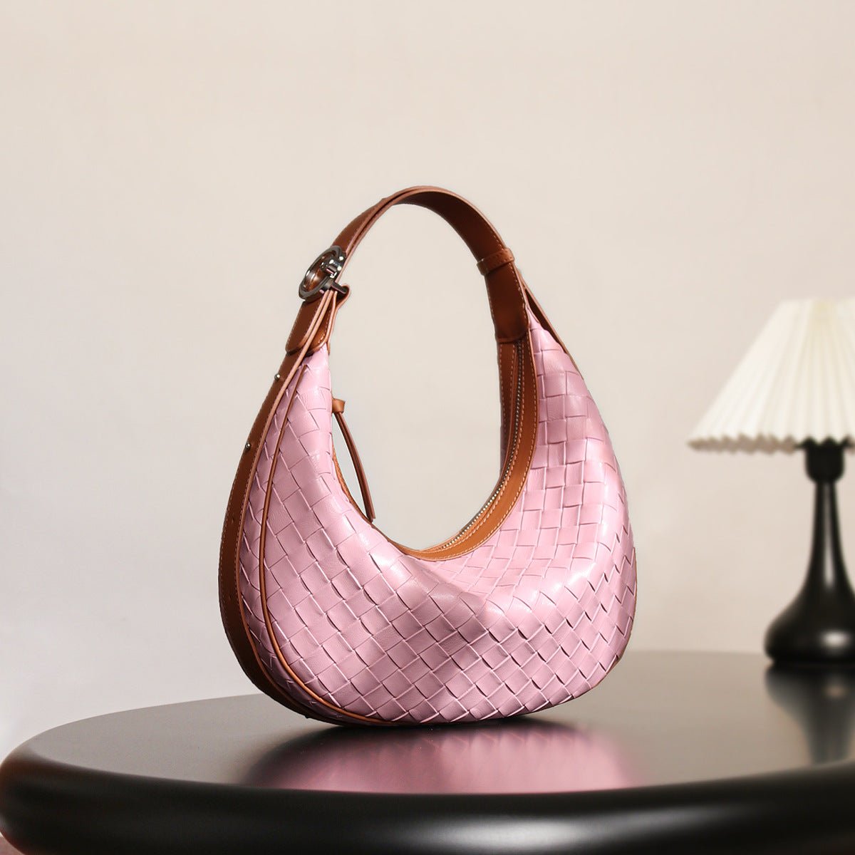 Design Niche Genuine Leather Bag Women's Woven Tiny Trek