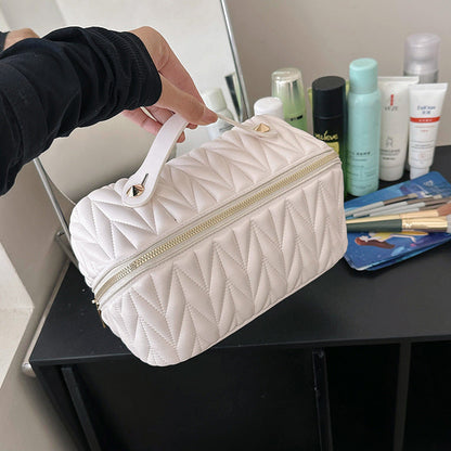 Portable High-grade Elastic Soft Surface Pillow Bag Travel Cosmetics Storage Tiny Trek