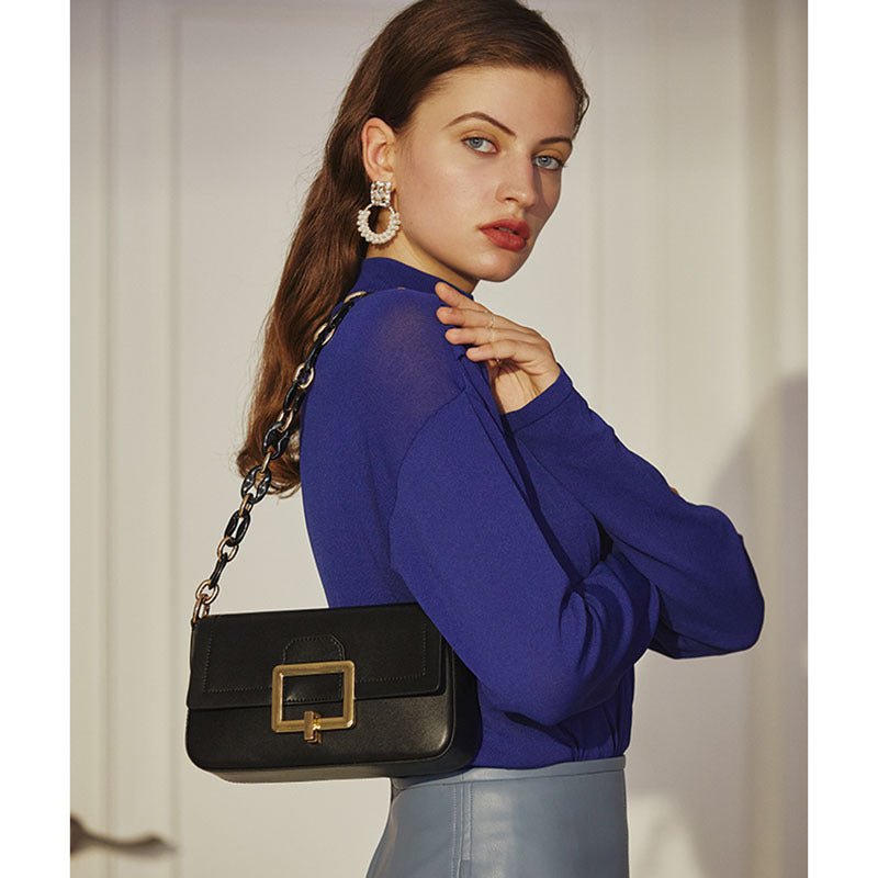French Minority Textured Shoulder Cowhide Crossbody Bag Tiny Trek